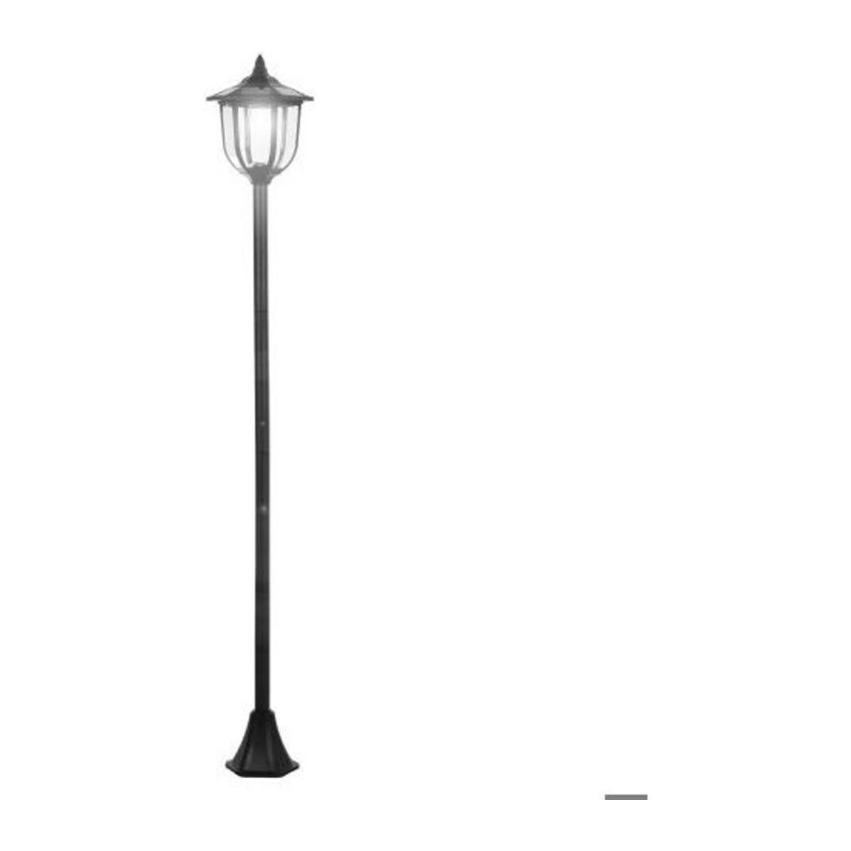 MUVOE Solarleuchte LED Gartenlampe Schwarz Kunststoff Ø 26,5 cm x H 177 cm - Bild 1