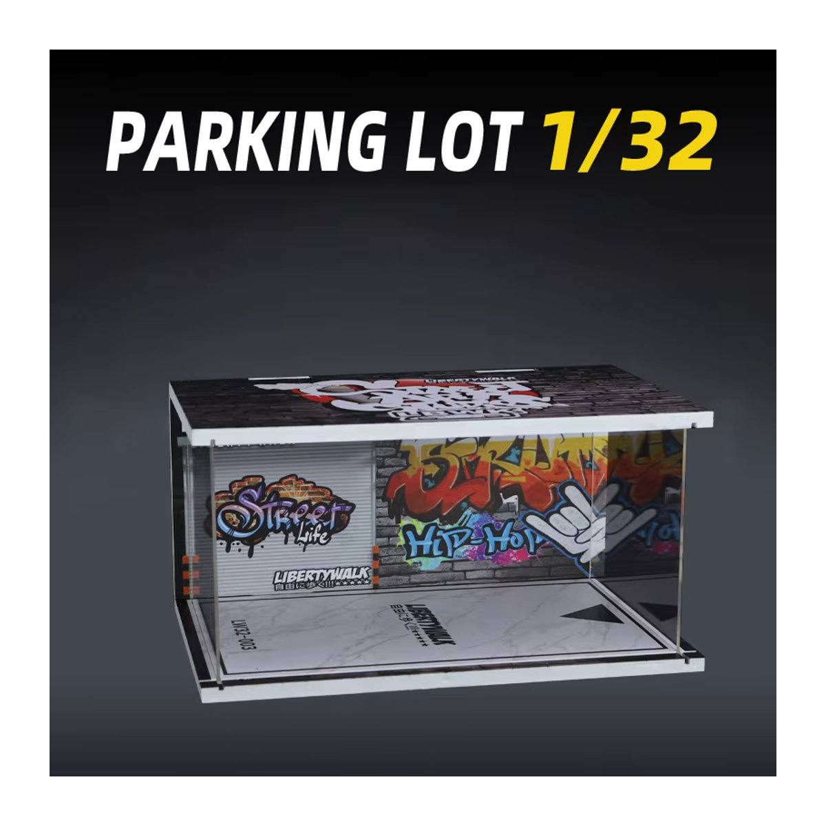 Muwanzhi Diorama 1/2 AE86 Garage aus Kunststoff als transparente Spielzeugvitrine und Miniatur-Parkplatzszene für Druckguss-Modellautos - Bild 3