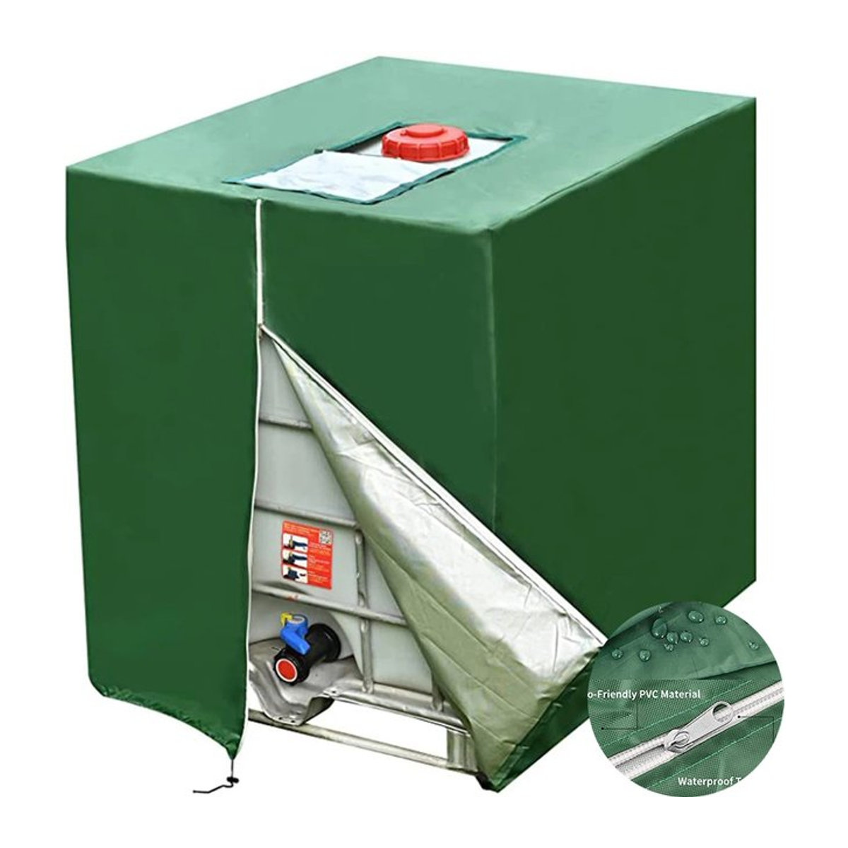 MY·BAKERMAN IBC Schutzhülle aus 210D und 420D Material, wasserdichte und staubdichte Abdeckung mit UV-Schutz für Gartentanks - Bild 1