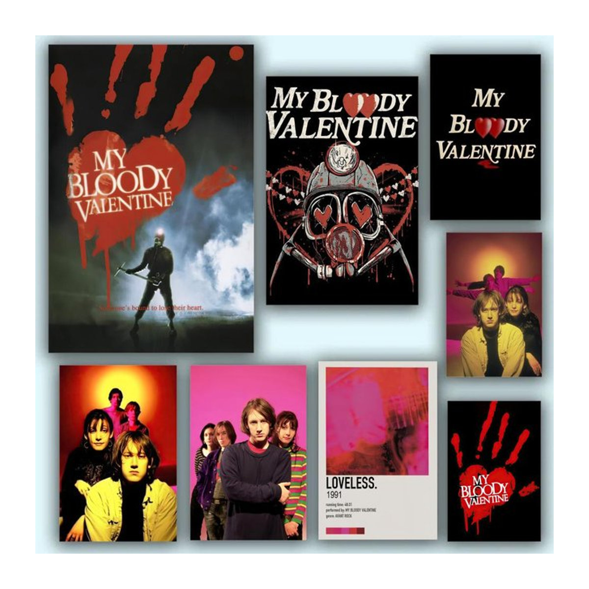 My Bloody Valentine Loveless Wandbild aus PVC in Schwarz und Mehrfarbig, Typografie Kunst Wanddeko für die Wandmontage - Bild 1
