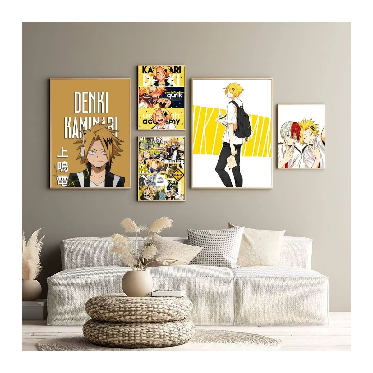 My D-Hero C-Academia Kaminari Denki Poster, Vintage Wandkunst im Hochformat, mehrfarbig, Rahmenlos - Bild 3