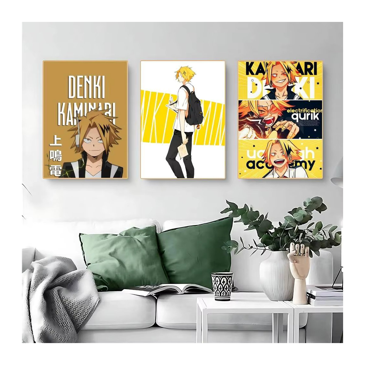 My D-Hero C-Academia Kaminari Denki Poster, Vintage Wandkunst im Hochformat, mehrfarbig, Rahmenlos - Bild 4