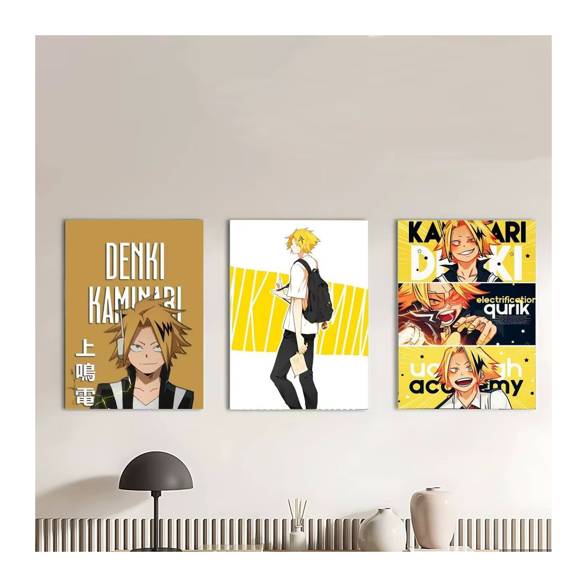 My D-Hero C-Academia Kaminari Denki Poster, Vintage Wandkunst im Hochformat, mehrfarbig, Rahmenlos - Bild 5