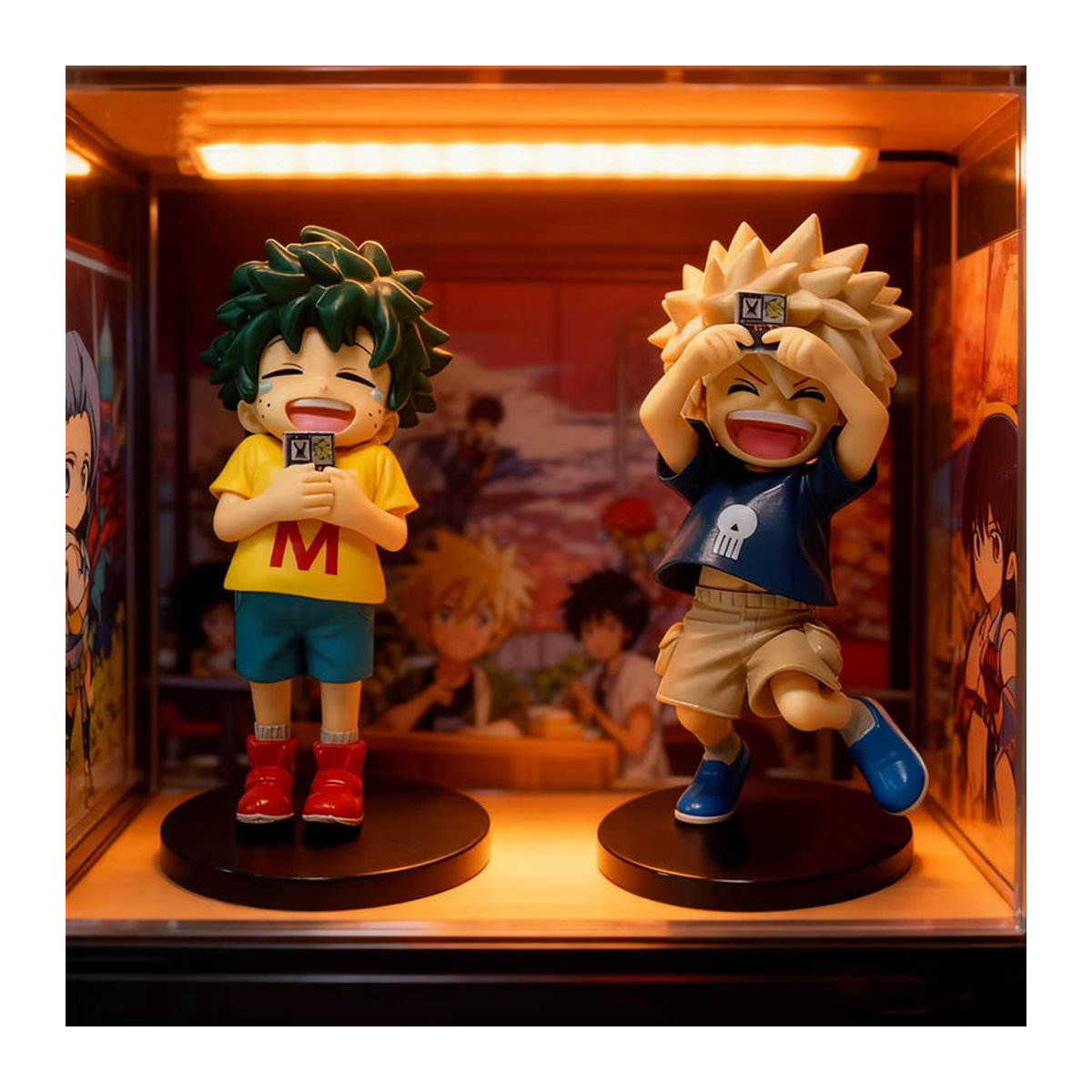My Hero Academia Anime Figuren Izuku Midoriya und Katsuki Bakugo Kindheit Modell Dekoration aus Kunststoff, mehrfarbig - Bild 2
