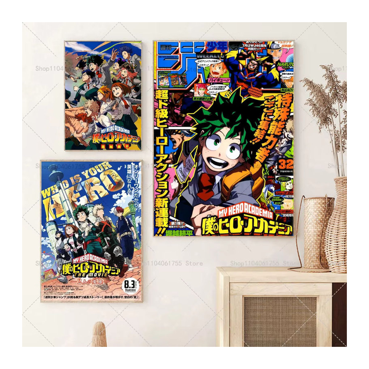 My Hero Academia Poster selbstklebend, wasserfester Papier Aufkleber für die Wanddekoration, mehrfarbig, rechteckig - Bild 2