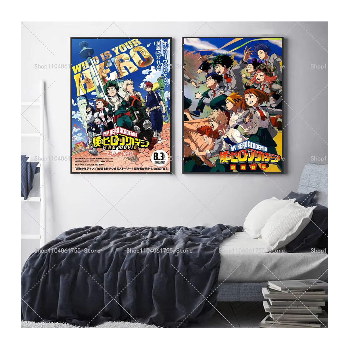 My Hero Academia Poster selbstklebend, wasserfester Papier Aufkleber für die Wanddekoration, mehrfarbig, rechteckig - Bild 3