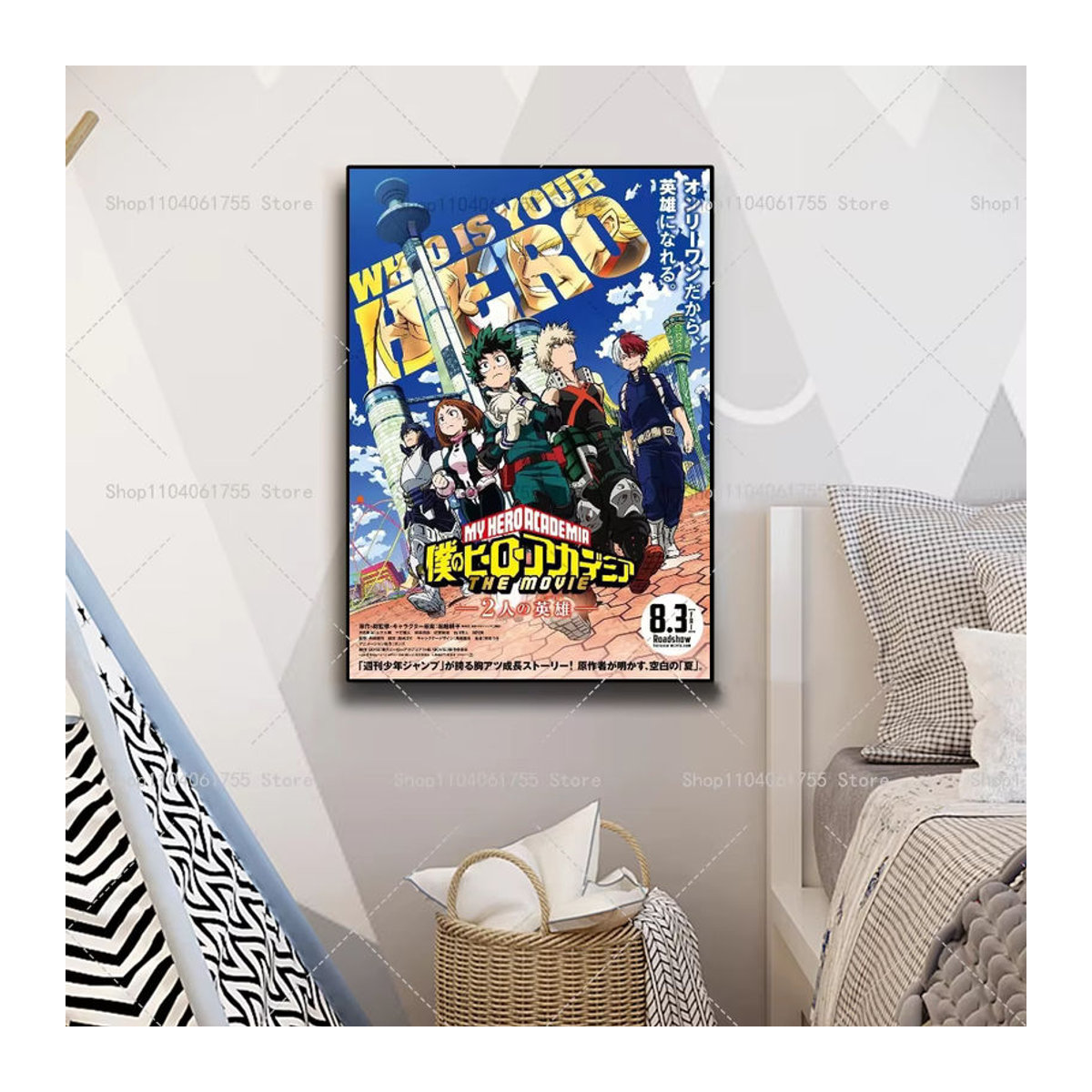 My Hero Academia Poster selbstklebend, wasserfester Papier Aufkleber für die Wanddekoration, mehrfarbig, rechteckig - Bild 6