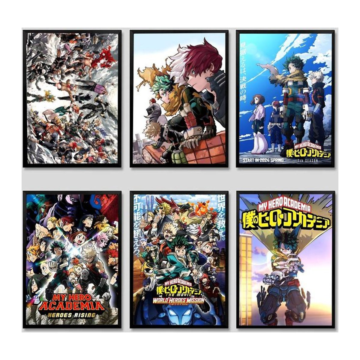 My Hero Academia Poster selbstklebender wasserfester Papieraufkleber mehrfarbig rechteckig für Wanddekoration - Bild 1
