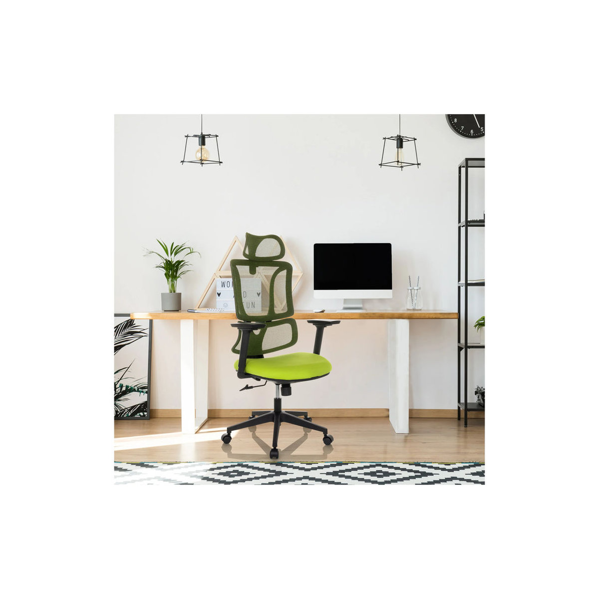 MyBuero Bürostuhl ERGOMY Schreibtischstuhl mit Stoffsitz und Netzrücken in Grün - Bild 2