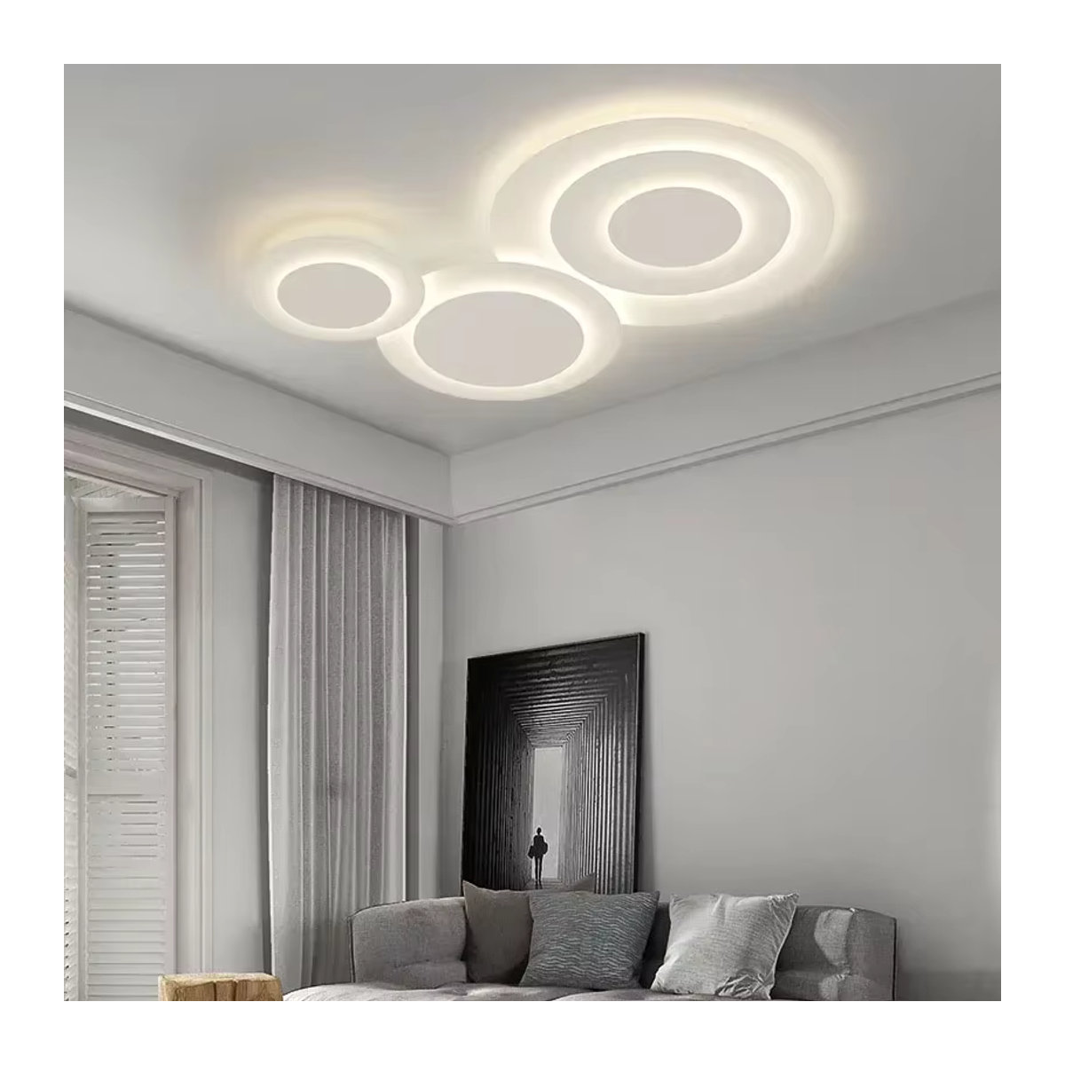 MZISOSOD Deckenleuchte im skandinavischen Design, minimalistischer Kronleuchter für Wohnzimmer, Schlafzimmer oder Flur, Weiß - Bild 2
