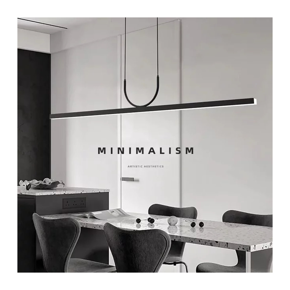 MZISOSOD Kronleuchter im skandinavischen minimalistischen Design in Schwarz für Küche, Esszimmer und Wohnbereich - Bild 1