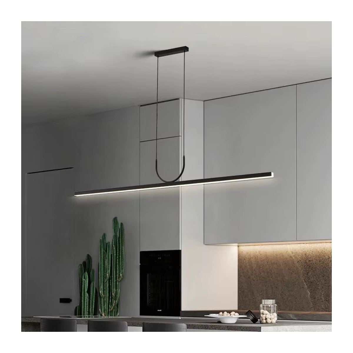 MZISOSOD Kronleuchter im skandinavischen minimalistischen Design in Schwarz für Küche, Esszimmer und Wohnbereich - Bild 2