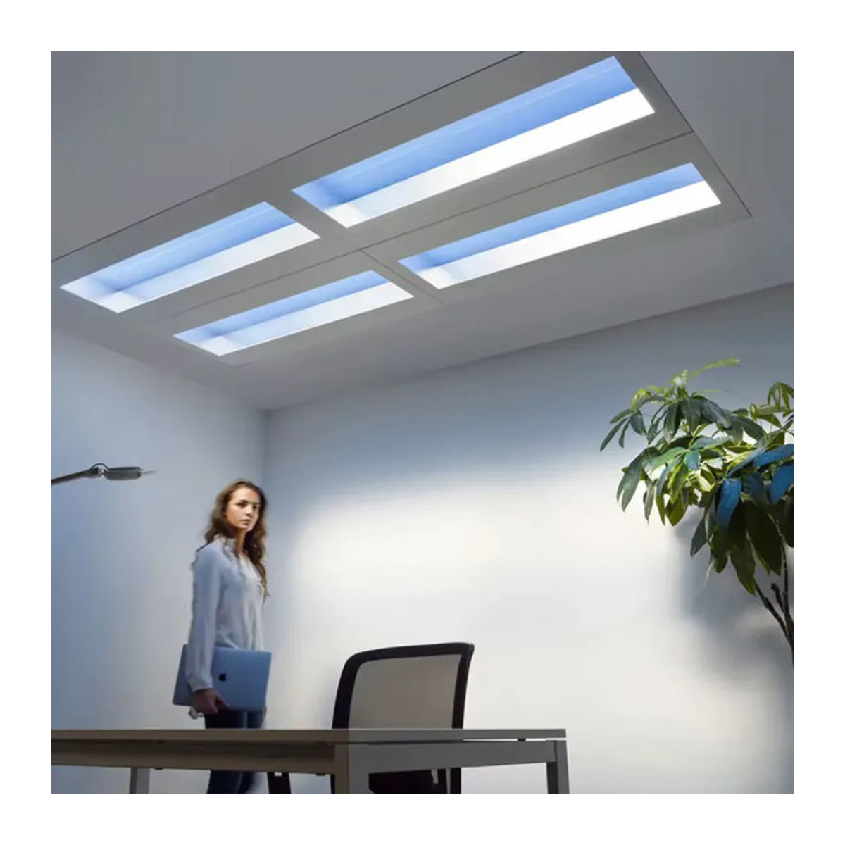 MZISOSOD LED Deckenlampe Blau Minimalistisches Design Quadratisches Panel für Schlafzimmer und Kinderzimmer - Bild 2
