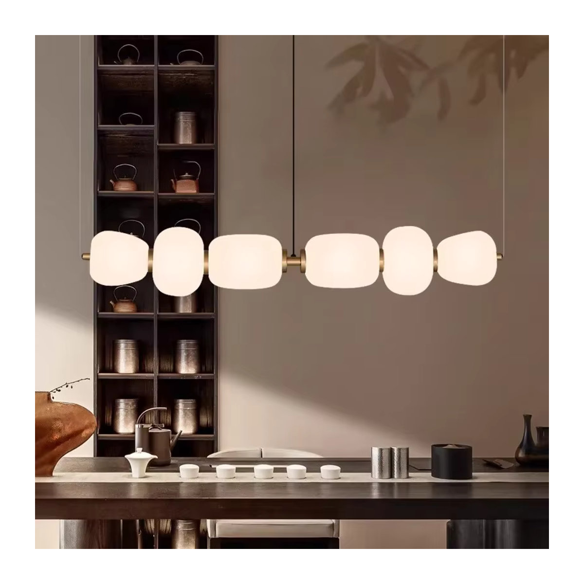 MZISOSOD Nordic Kronleuchter aus Acryl in Weiß, minimalistische Pendelleuchte für Esszimmer und Küche - Bild 3