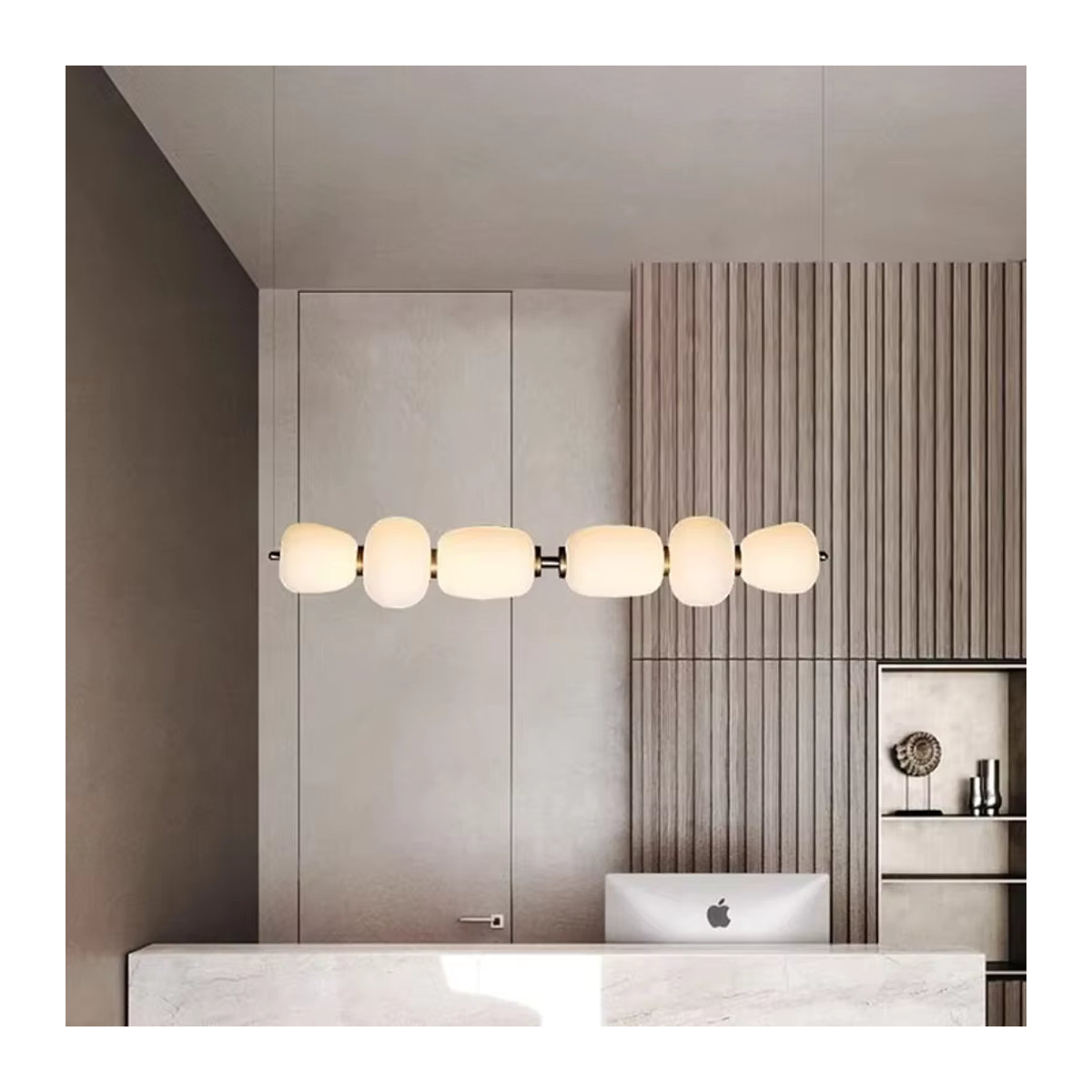 MZISOSOD Nordic Kronleuchter aus Acryl in Weiß, minimalistische Pendelleuchte für Esszimmer und Küche - Bild 4