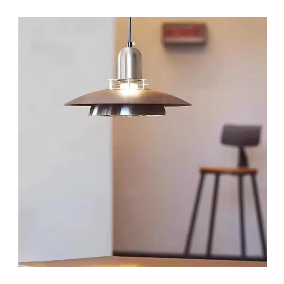 MZISOSOD Vintage Pendelleuchte aus Holz in Braun mit E27 Fassung für Retro Innenbeleuchtung - Bild 3