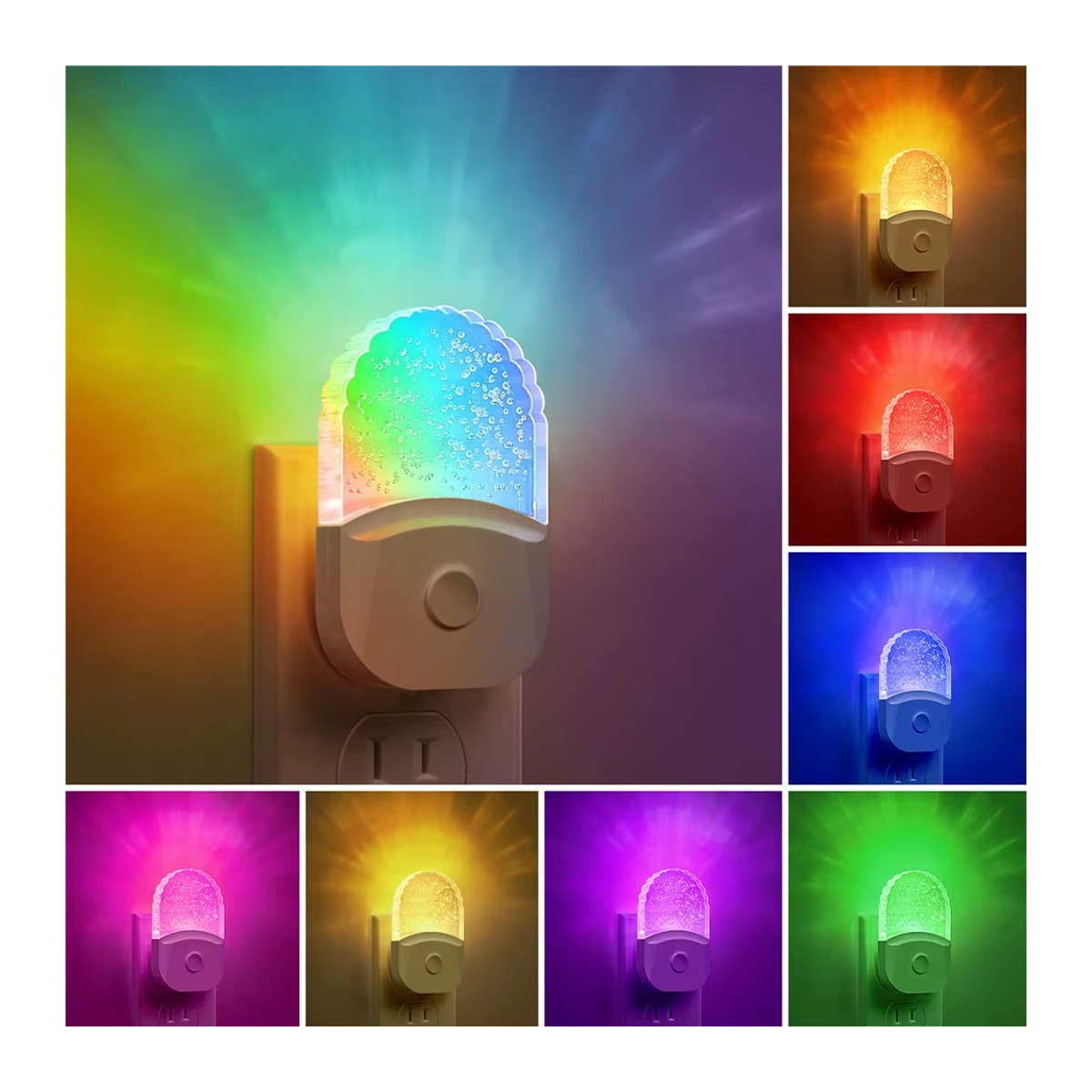 Mzvul RGB LED Nachtlicht mit Farbwechsel und Dämmerungssensor in Bunt - Bild 2