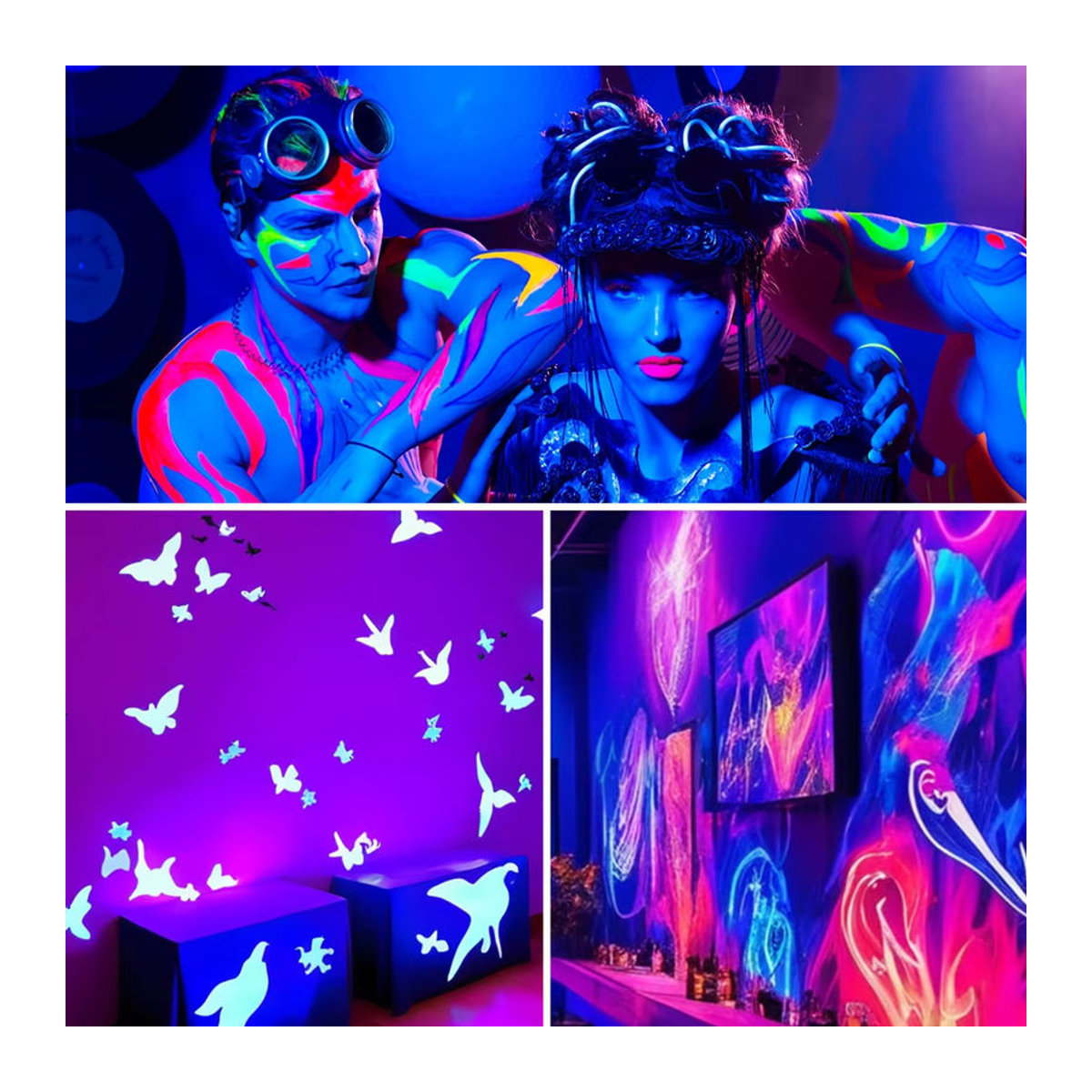 Mzvul UV-Schwarzlichtlampe T5 mit 24 LEDs und USB-Anschluss inklusive Schalter für Disco und Glow Party - Bild 2