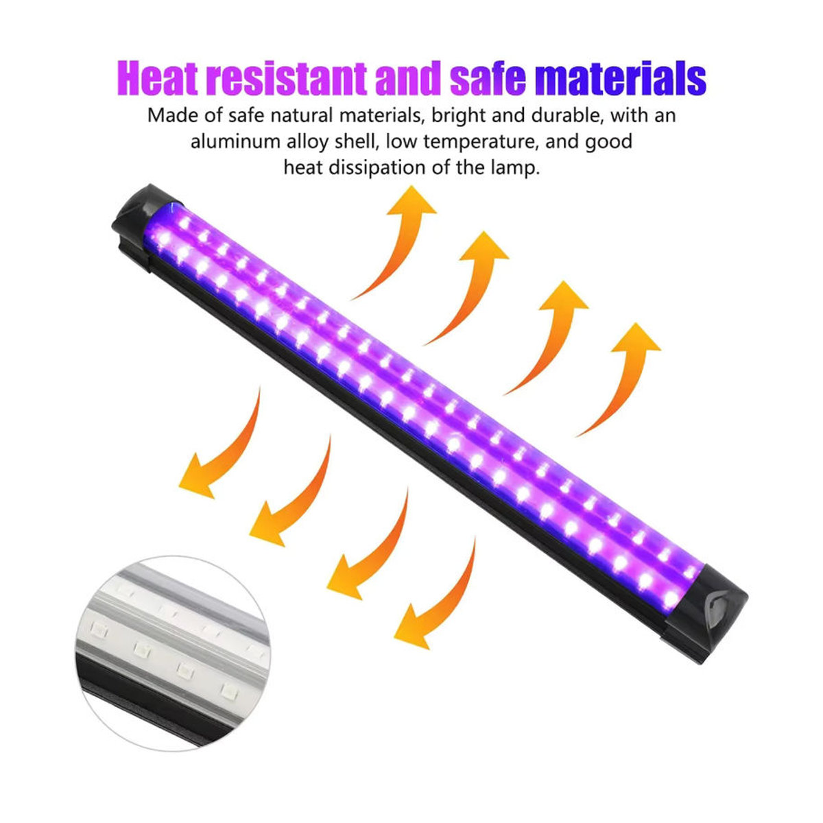 Mzvul UV-Schwarzlichtlampe T5 mit 24 LEDs und USB-Anschluss inklusive Schalter für Disco und Glow Party - Bild 4