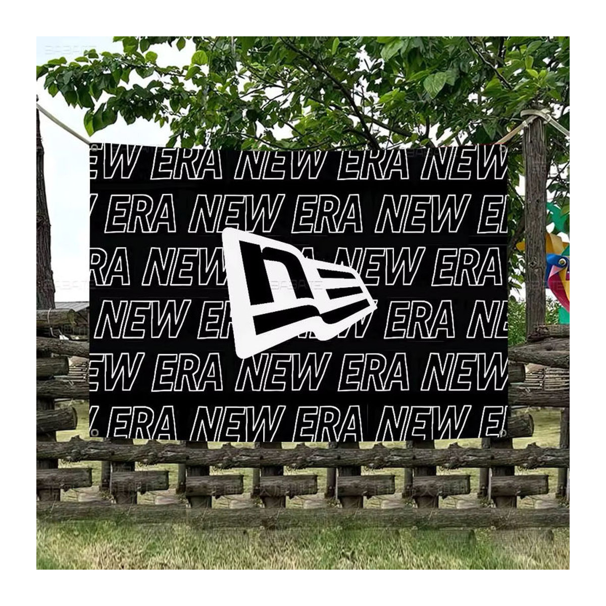 N-NewS E-Era Dekorative Geburtstagsparty-Banner mit abstraktem Logo-Druck in Schwarz aus Textil - Bild 3