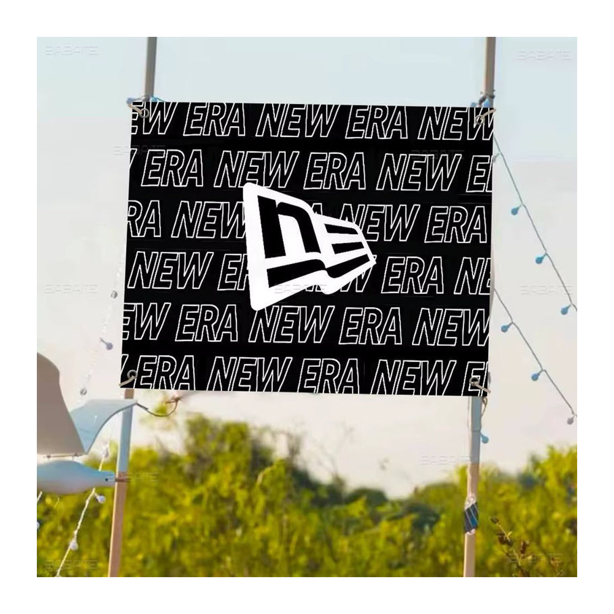 N-NewS E-Era Dekorative Geburtstagsparty-Banner mit abstraktem Logo-Druck in Schwarz aus Textil - Bild 4
