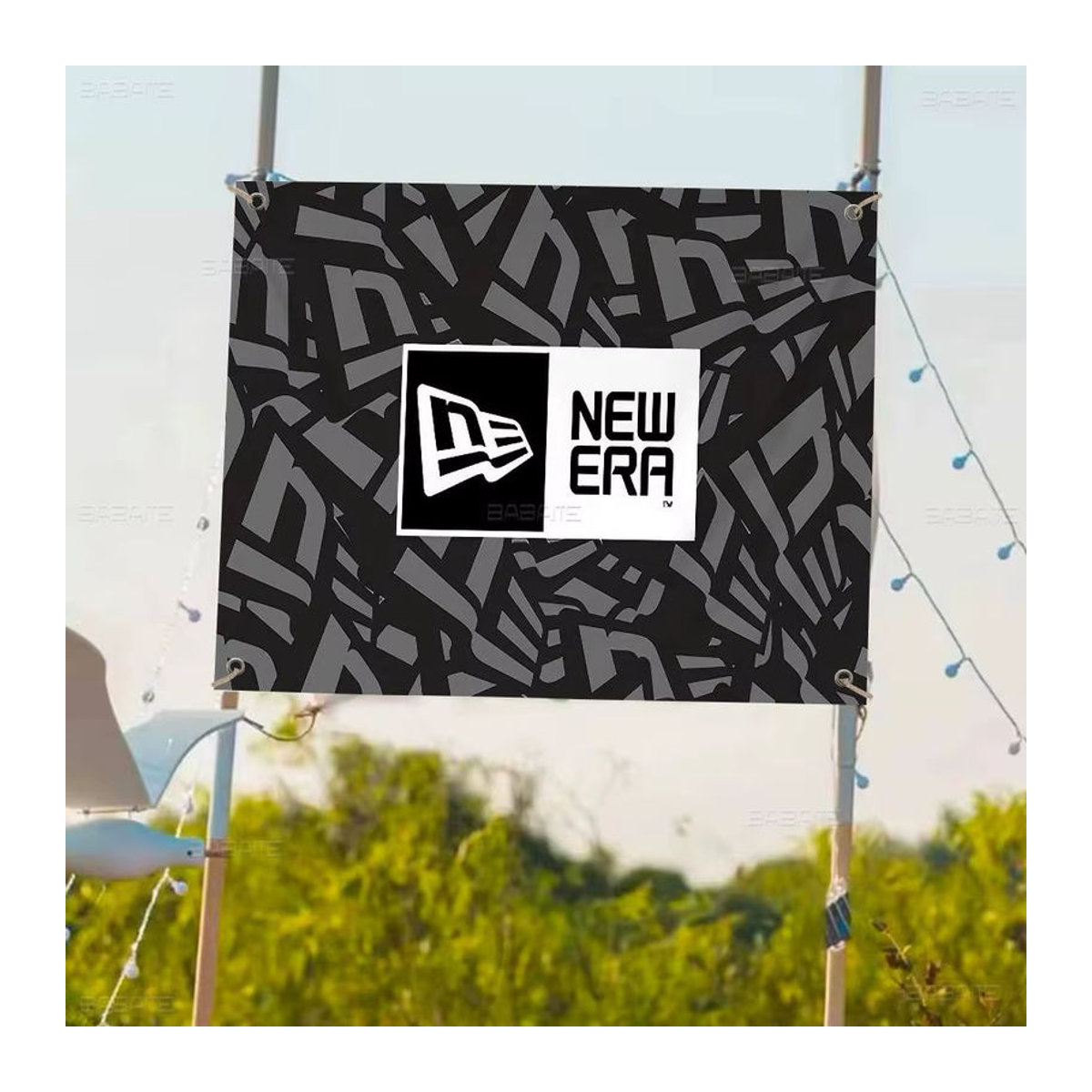 N-NewS E-Era Dekorative Geburtstagsparty-Banner mit abstraktem Logo-Druck in Schwarz aus Textil - Bild 5
