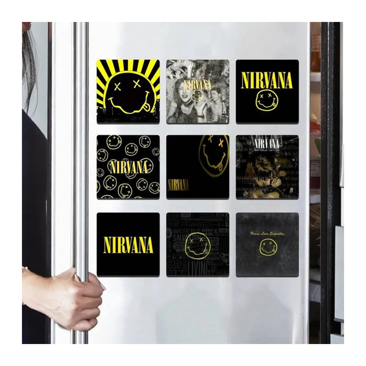 N-Nirvana Personalisierter quadratischer Kühlschrankmagnet mit eigenem Foto in Mehrfarbig - Bild 1