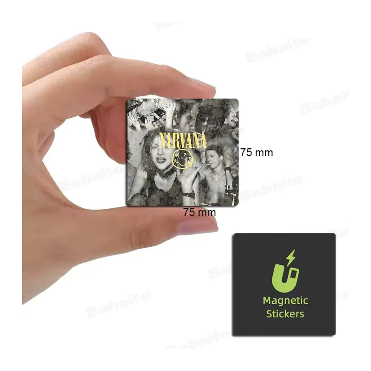 N-Nirvana Personalisierter quadratischer Kühlschrankmagnet mit eigenem Foto in Mehrfarbig - Bild 2