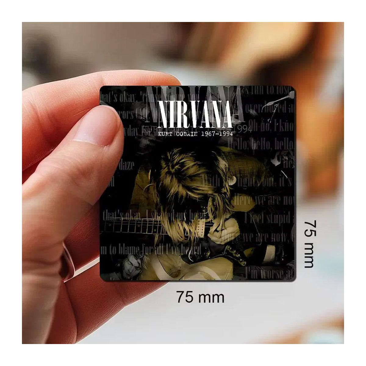 N-Nirvana Personalisierter quadratischer Kühlschrankmagnet mit eigenem Foto in Mehrfarbig - Bild 6