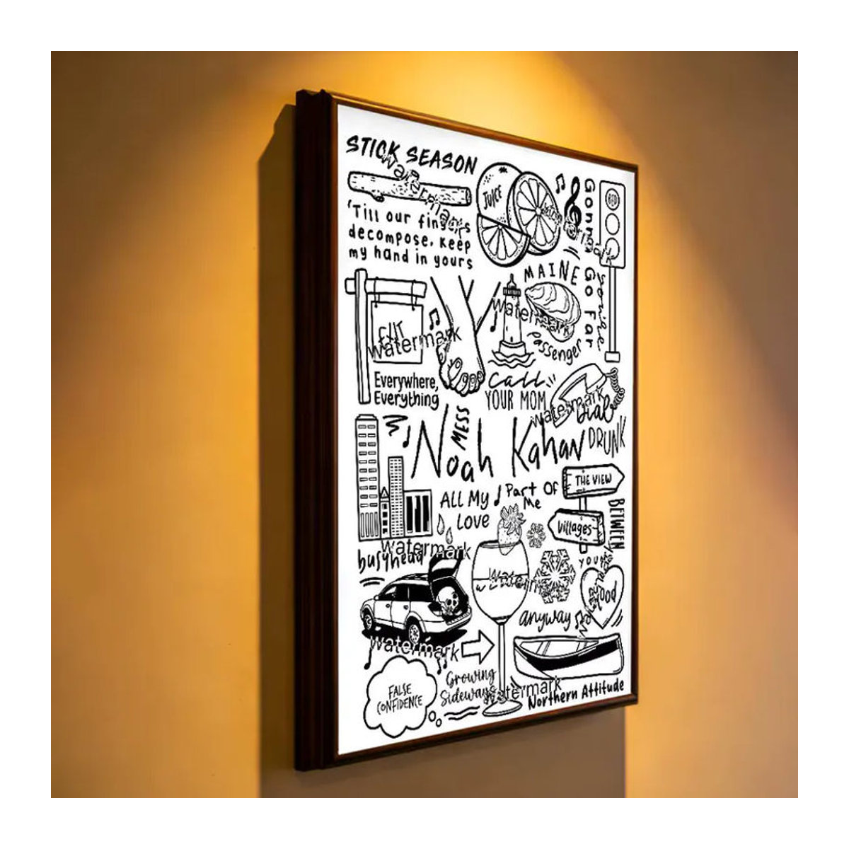 N-Noah Kahan Abstraktes Wandposter in Mehrfarbig, Selbstklebender HD-Druck als Abnehmbarer Wandaufkleber, Rechteckig, B/H: 25 x 25 cm - Bild 3