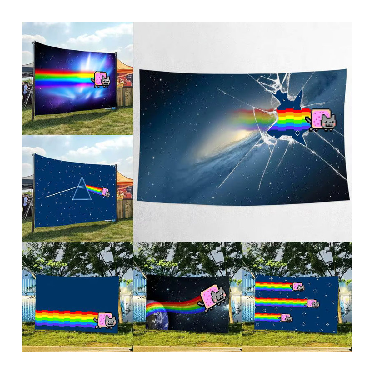 N-Nyan Katze Geburtstag Party Dekoration Banner für Kinder in Mehrfarbig - Bild 1