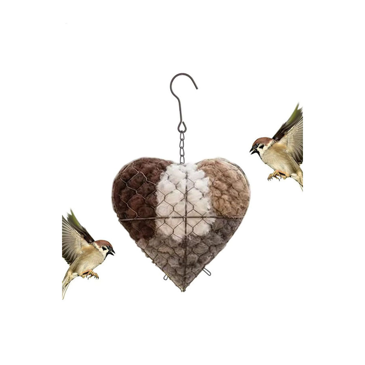 Nachfüllbarer Nistkorb aus Faser zum Aufhängen für Vögel wie Sittiche, Kolibris und Kanarienvögel in Bunt - Bild 7