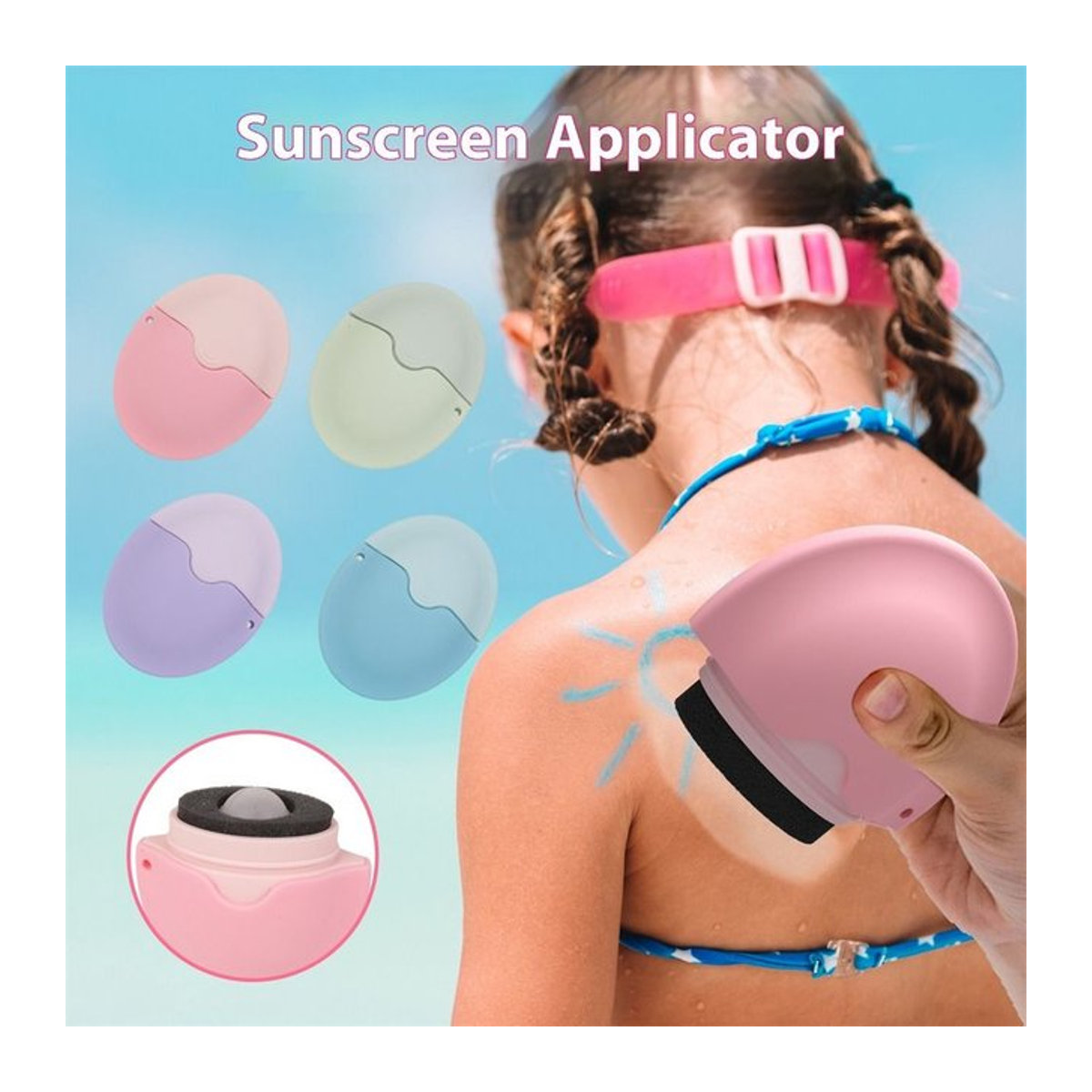 Nachfüllbarer Silikon-Sonnenschutz-Rollen-Applikator in Lila und Mehrfarbig für die Reise - Bild 1