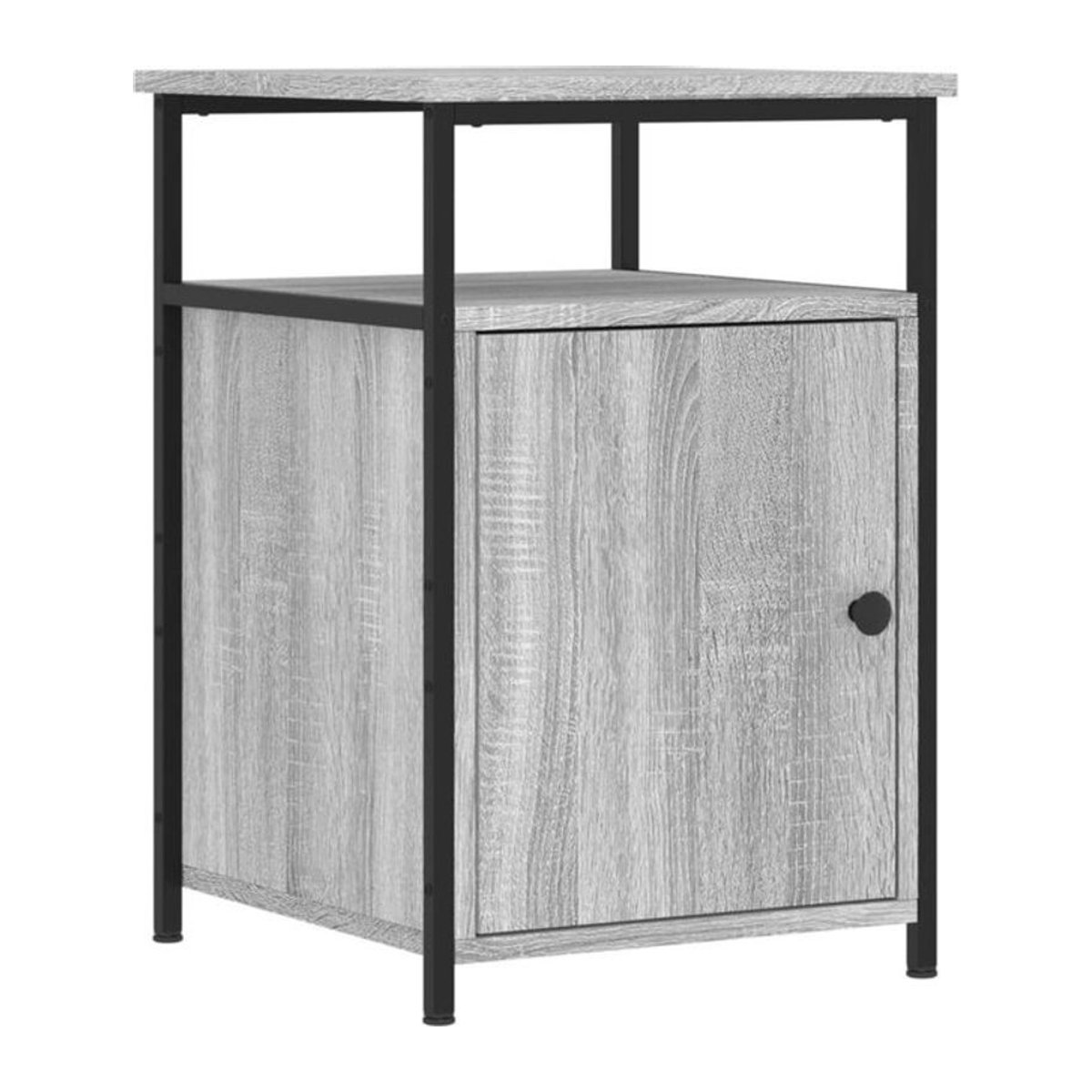 Nachttisch vidaxl in Grau im Industrial Design aus Holzwerkstoff und Metall, B/T/H: 40 x 42 x 60 cm - Bild 1