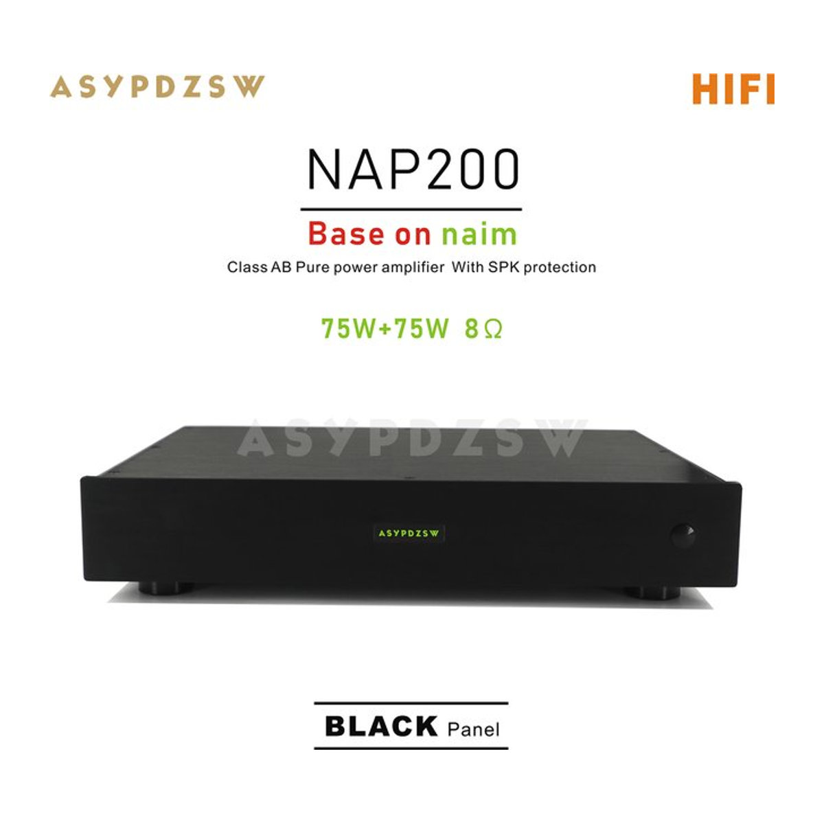 NAIM HIFI NAP200 Klasse AB Leistungsverstärker in Schwarz mit 75W+75W an 8 Ohm und Lautsprecher-Schutz - Bild 1