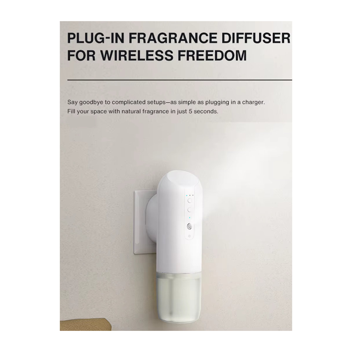 NAMSTE Wandsteckdosen-Aroma-Diffusor mit Smart-Bluetooth-Steuerung und automatischer Sprühfunktion, Duftspender in Schwarz - Bild 3