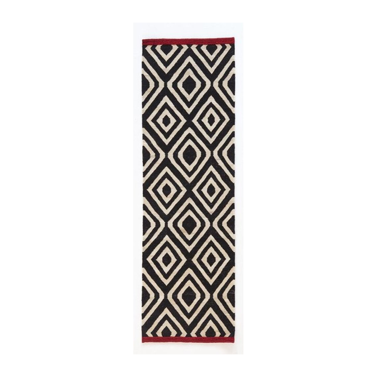 Nanimarquina Melange Pattern 1 Teppich in Schwarz, Weiß und Mehrfarbig als Flachgewebe - Bild 1