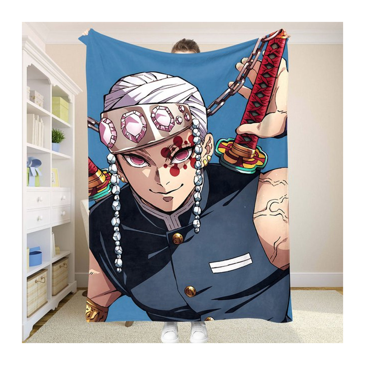 Nap Custom Baby Überwurfdecke Dämonentöter, flauschige Sommerdecke und Tagesdecke für dein Sofa oder Bett, mehrfarbig - Bild 1