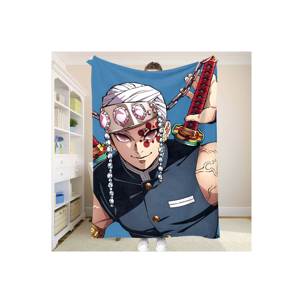 Nap Custom Baby Überwurfdecke Dämonentöter, flauschige Sommerdecke und Tagesdecke für dein Sofa oder Bett, mehrfarbig - Bild 2