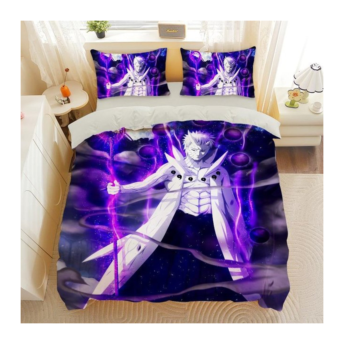 Naruto Bettwäsche-Set mit Kissenbezug für Kinder und Jugendliche von JMG Household Supplies in Lila - Bild 1