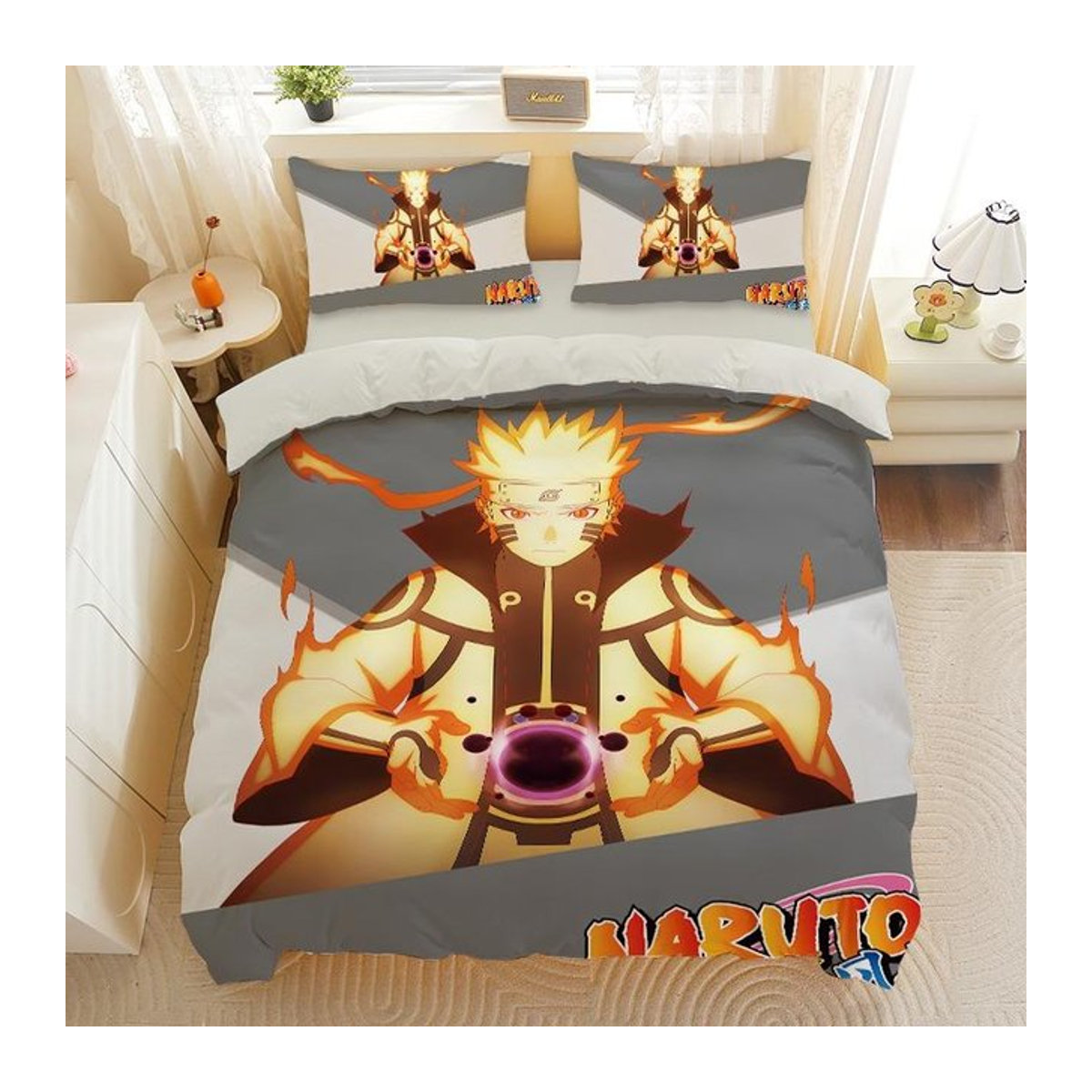 Naruto Bettwäsche-Set von JMG Household Supplies für Kinder und Jugendliche, mehrfarbig, Bettbezug 135 x 200 cm und Kissenbezug 70 x 133 cm - Bild 1