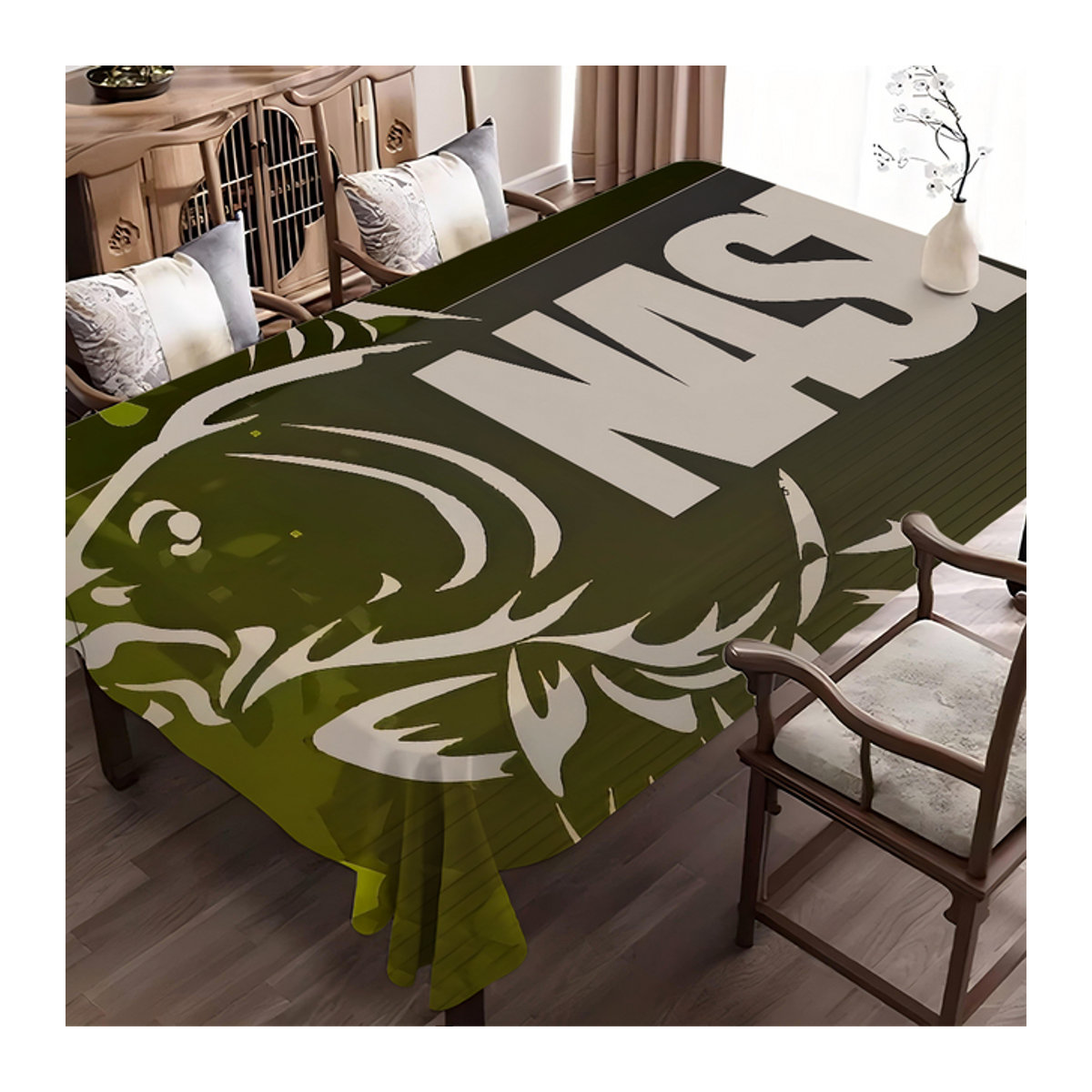 Nash Fishing wasserdichte und ölbeständige Tischdecke mit Logo in Grün - Bild 1