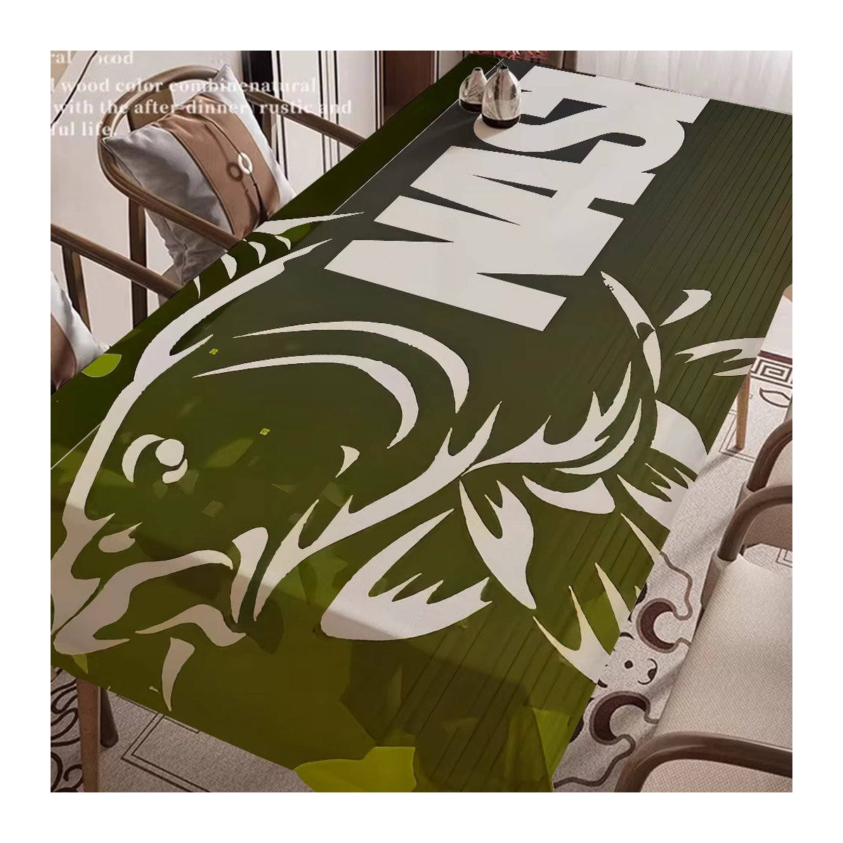 Nash Fishing wasserdichte und ölbeständige Tischdecke mit Logo in Grün - Bild 2