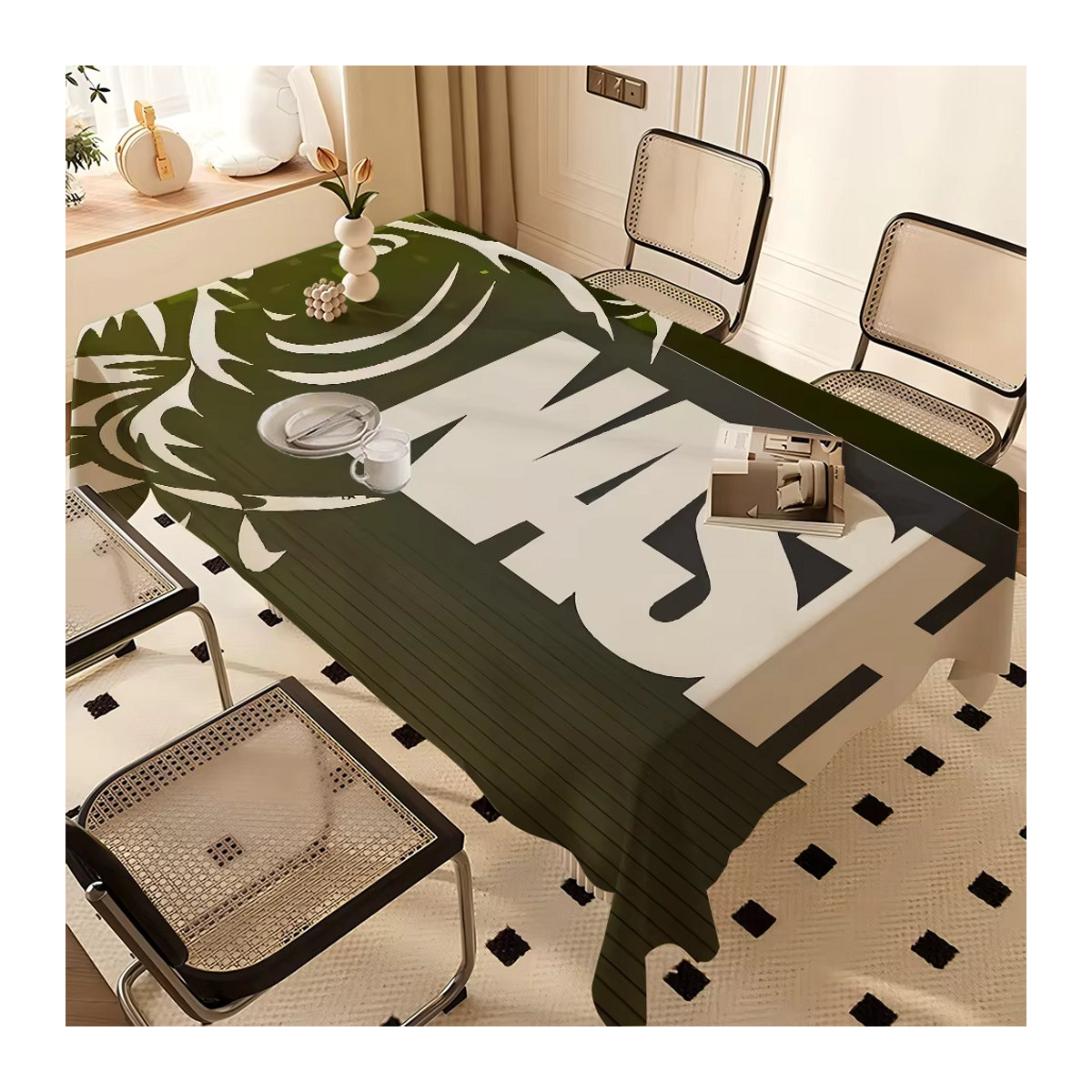 Nash Fishing wasserdichte und ölbeständige Tischdecke mit Logo in Grün - Bild 3