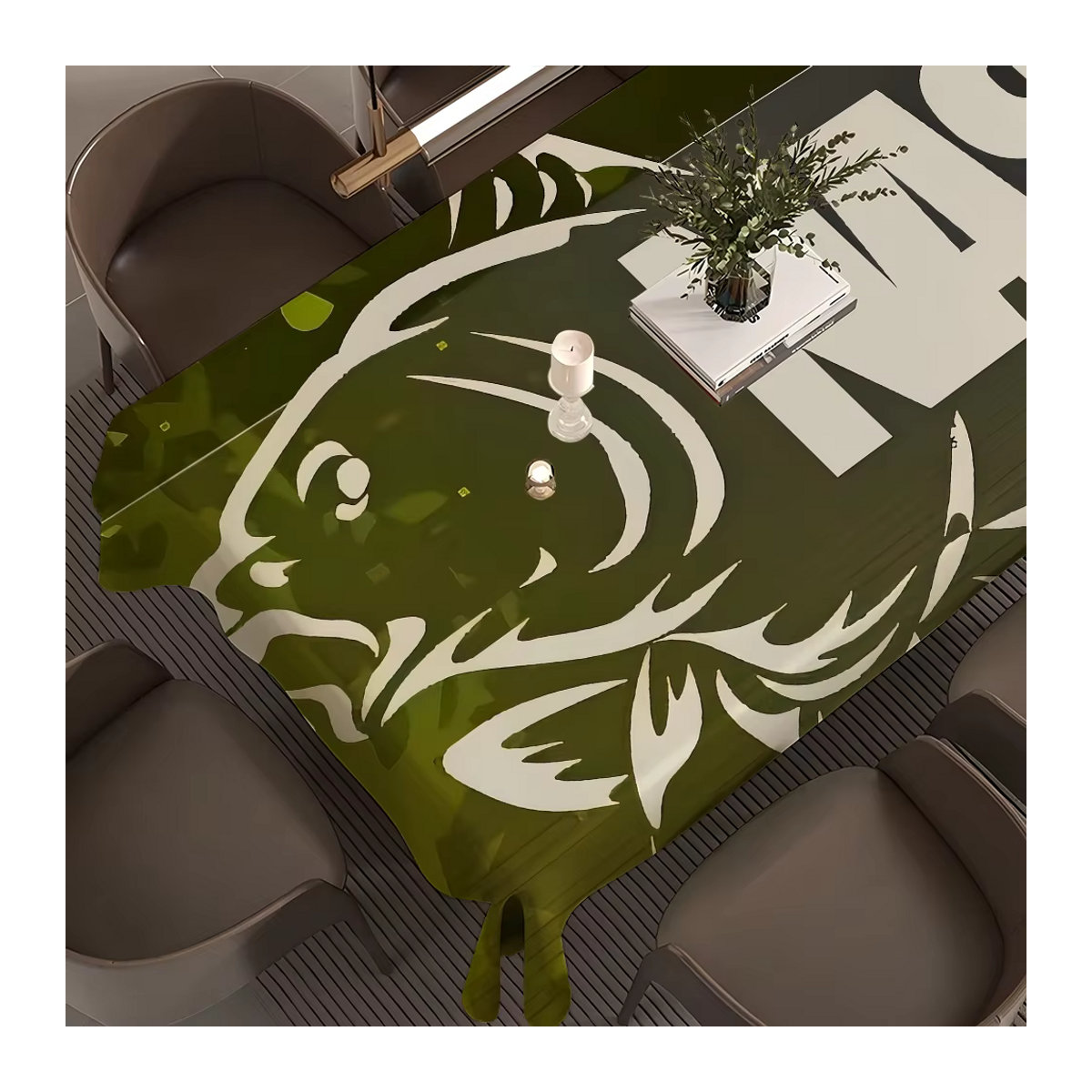 Nash Fishing wasserdichte und ölbeständige Tischdecke mit Logo in Grün - Bild 4