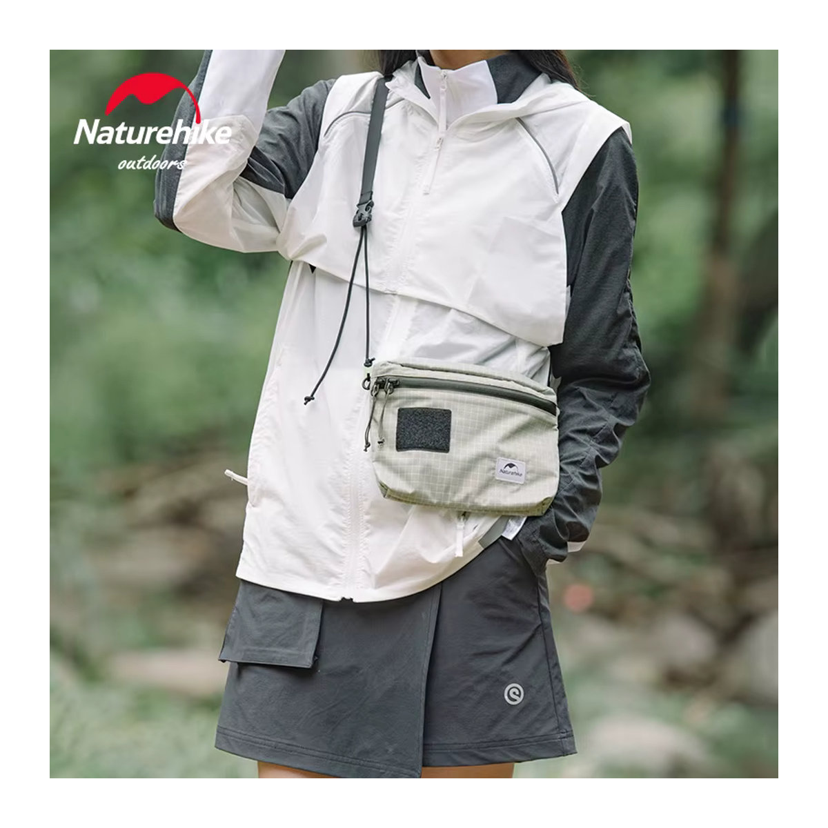 Naturehike Mia Tragbare Brusttasche mit 3L Kapazität für Outdoor und Radfahren in Schwarz oder Beige - Bild 2