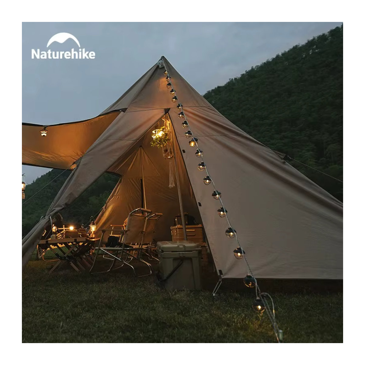 Naturehike Ultraleichte Hängende Zeltlampe für Outdoor und Camping mit 170 cm Lichtschlauch, Wasserdichtes Atmosphärelicht mit Batteriebetrieb - Bild 6