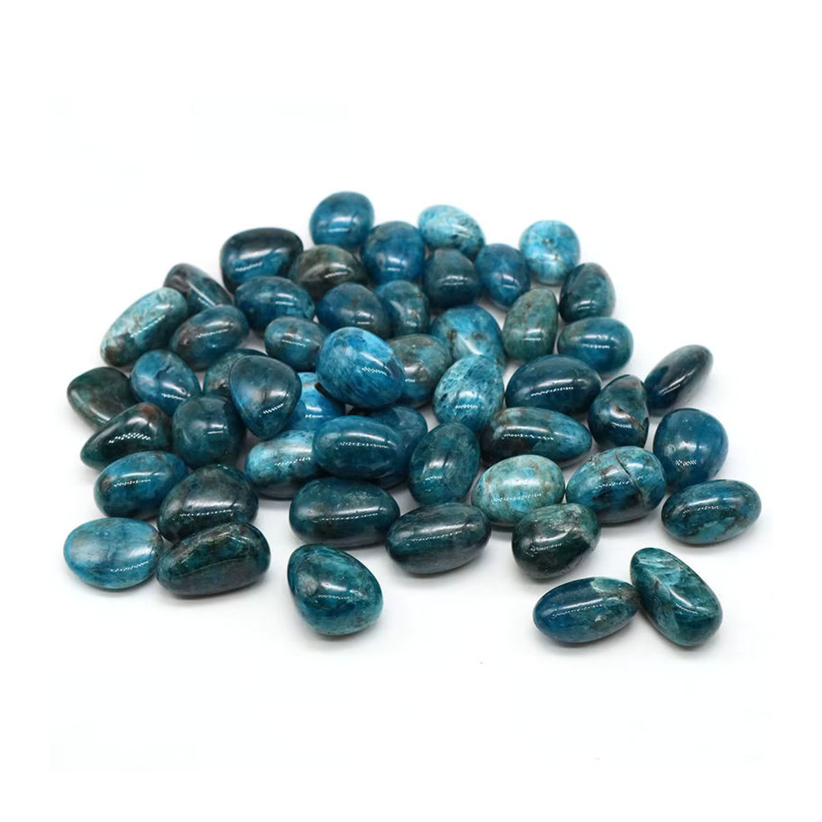 Natürliche blaue und lila Apatit-Quarzkristalle als Trommelsteine und Mineralproben zur Dekoration von Heim-Aquarien - Bild 3
