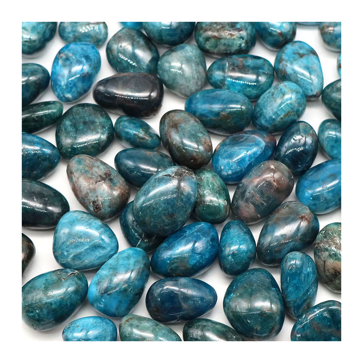 Natürliche blaue und lila Apatit-Quarzkristalle als Trommelsteine und Mineralproben zur Dekoration von Heim-Aquarien - Bild 4