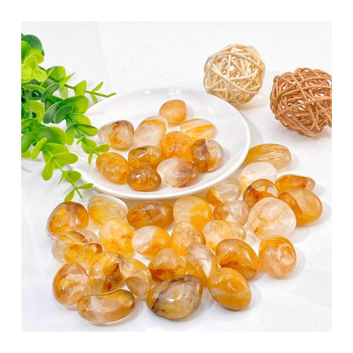 Natürliche Golden Healer Kristalle als Dekoration, gelbe Rohsteine in unregelmäßiger Form, 50 g - Bild 1